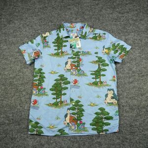 OppoSuits Shirt Mens Extra‎ Small Blue Pokemon All Over Print Button Up Unisex